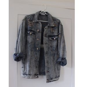 Distressed Oversized Denim Jacket